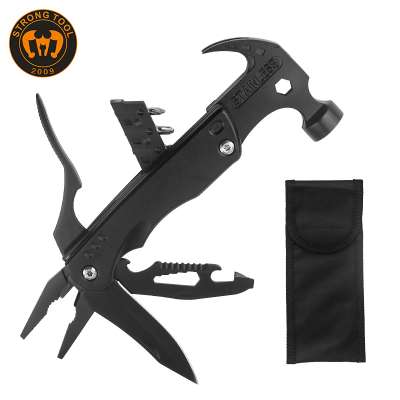 All Black multi tool pliers hammer outdoor camping survival tool hammer