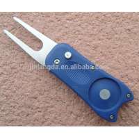 Stainless Steel pitch ABS plastic handle folding Golf Divot Repairing Tool with custom ball marker